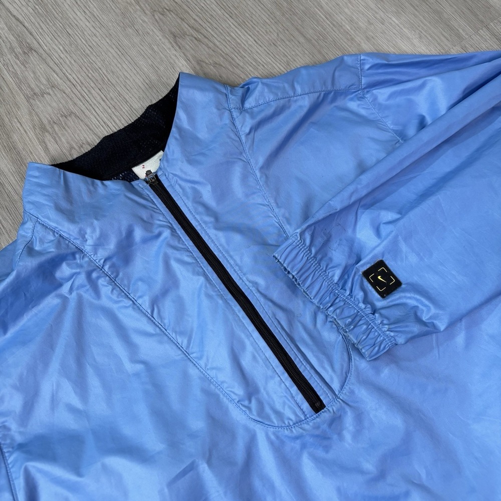 VTG Y2K Nike Running Anorak Windbreaker Jacket 1/2 Zip Blue XL